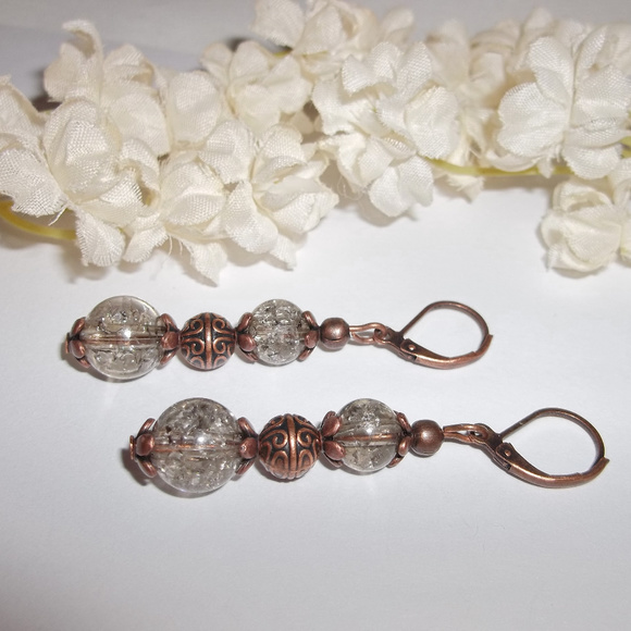 Boho Earring Set Long Brown Handmade Pair NWT 5039 - Picture 4 of 8